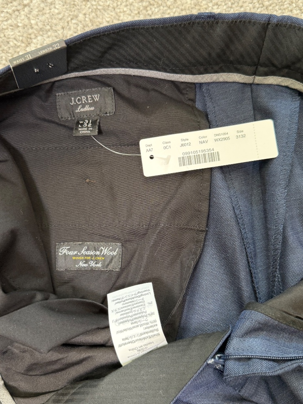 J Crew Ludlow Classic Stretch Wool Pants 31x32 NWT - Picture 8 of 13